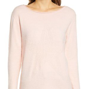 WIT & WISDOM | Women's Pink Cable Knit Star Sweater Small